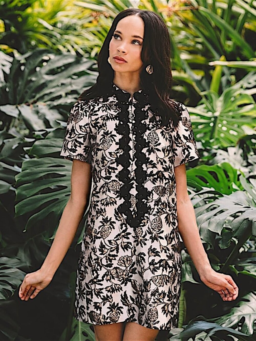 Lilly Pulitzer Teddy Jacquard Shift in Noir/Pineapple Puff Metallic NWT - Size 4